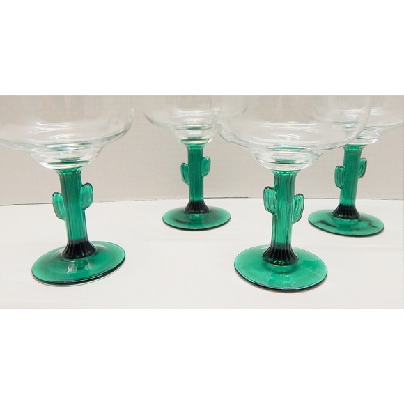 Libbey Lifestyles Cactus Stemmed Margarita Glasses Set of 4 - Picture 6 of 12